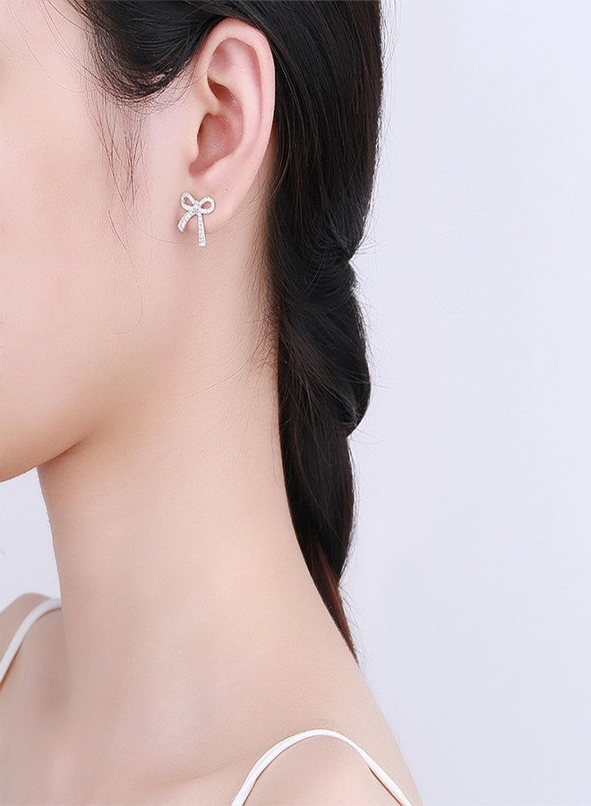 JAVARNV Bow Necklace Earrings Set for Women Gold Jewelry Set Rhinestone Pendant Necklace Gold Earrings Christmas Gifts for Stocking Stuffers - Image 3